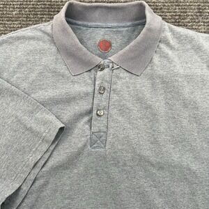 SCOTTeVEST‎ TEC Polo Shirt Men's Large Blue Hidden Zip Pockets Short Sleeve